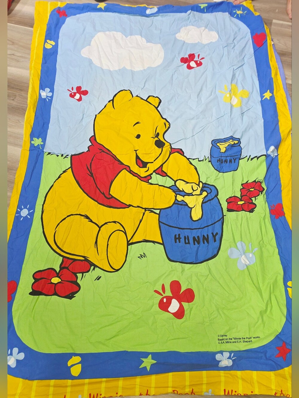 Vintage Disney's Winnie The Pooh Duvet Cover - Double / Full HTF Rare 90s